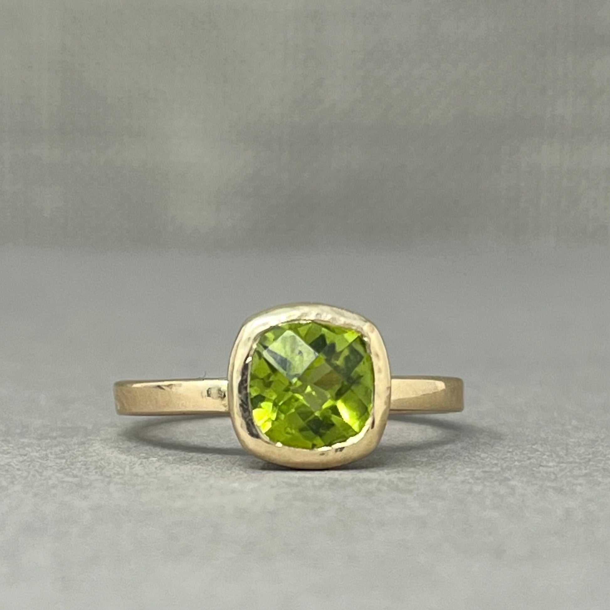 gold peridot cocktail ring