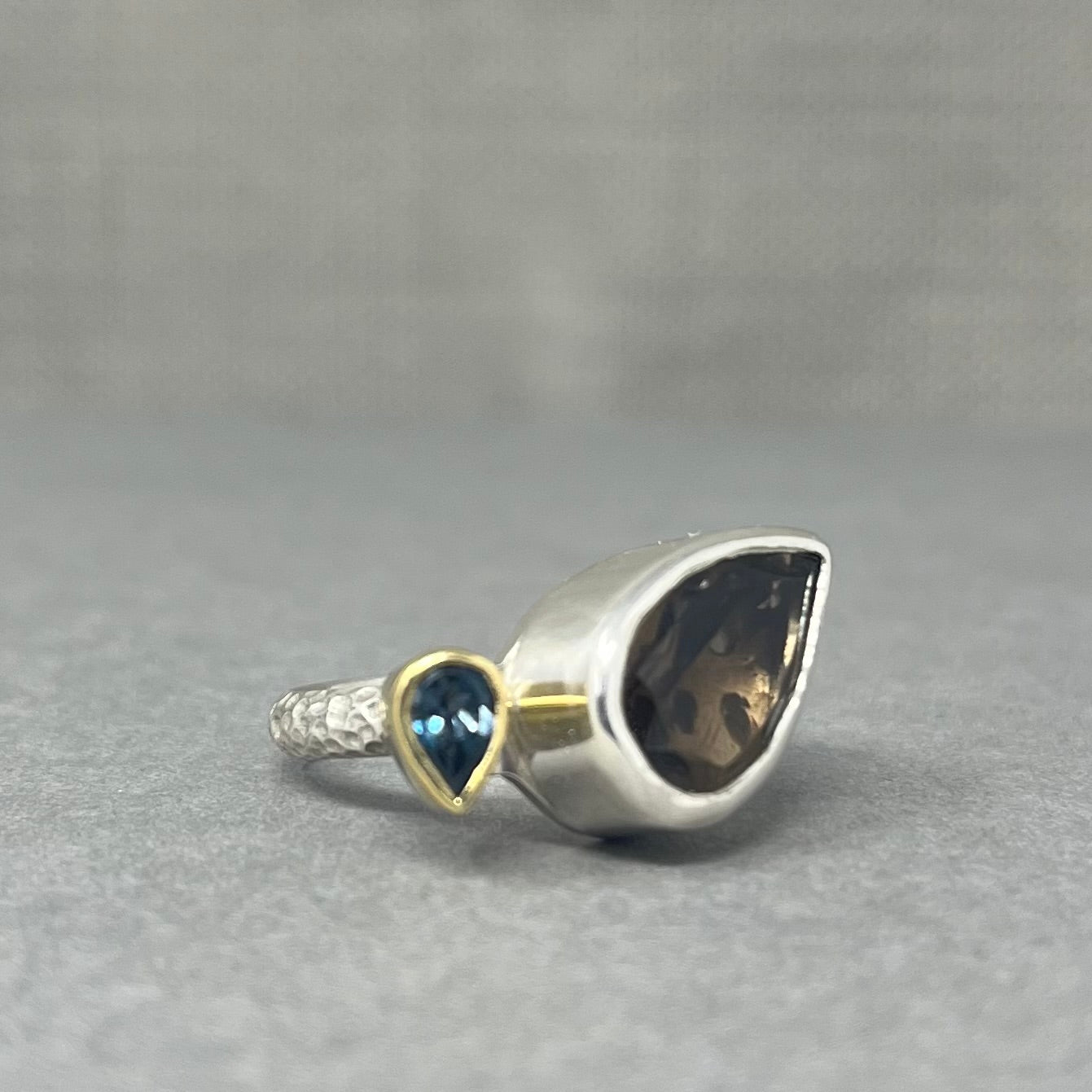 Smoky Quartz and Topaz Cocktail Ring