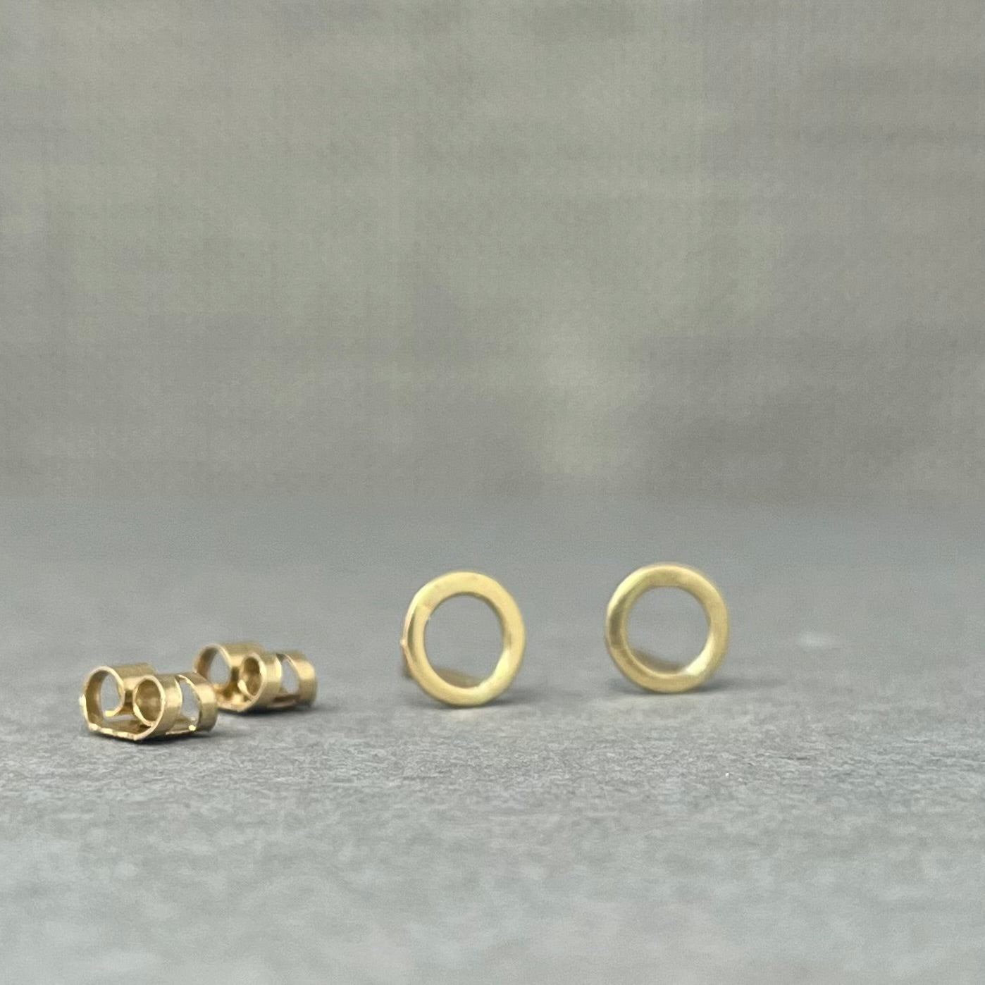 Tiny Gold Circle Studs