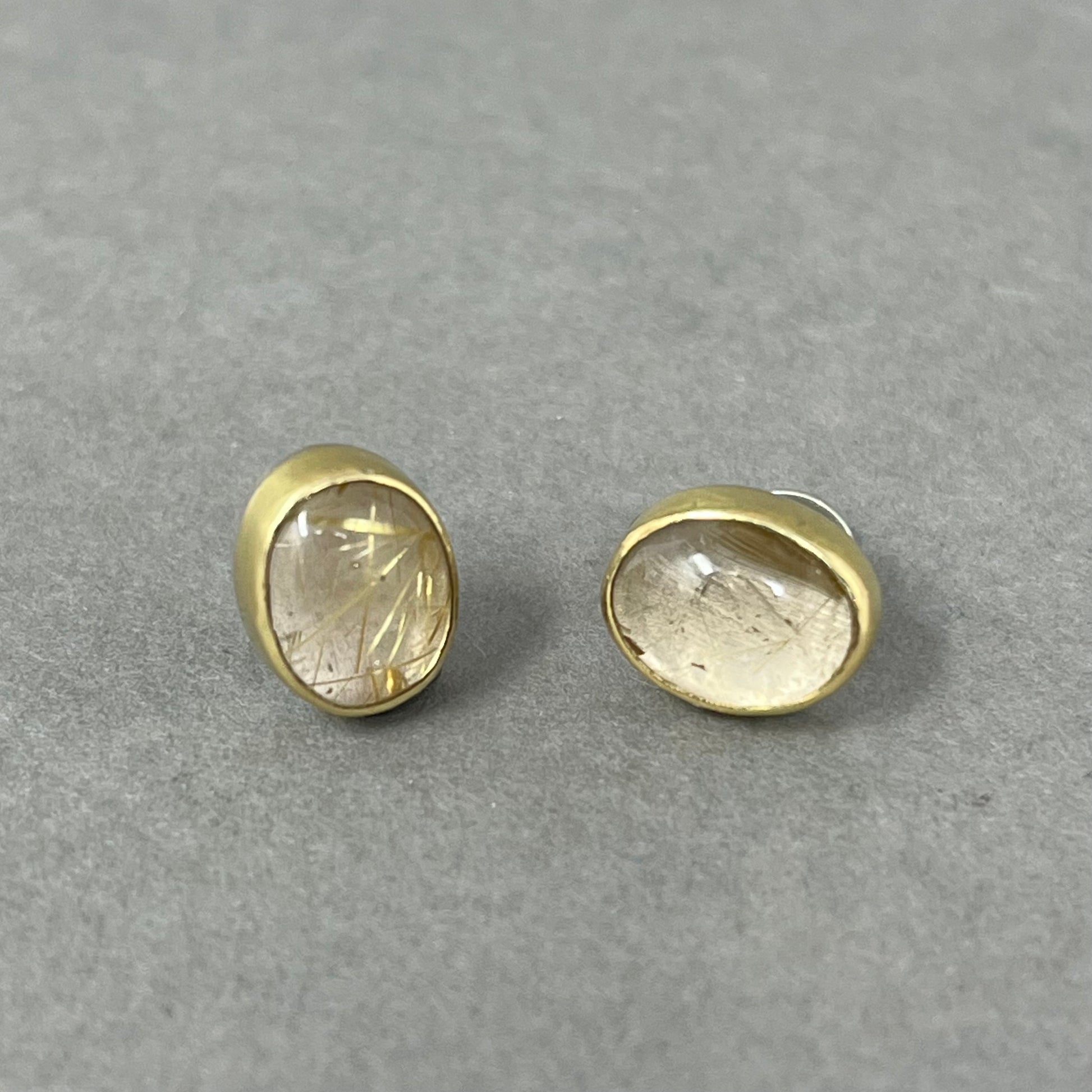 Gold Rutilated Quartz Studs