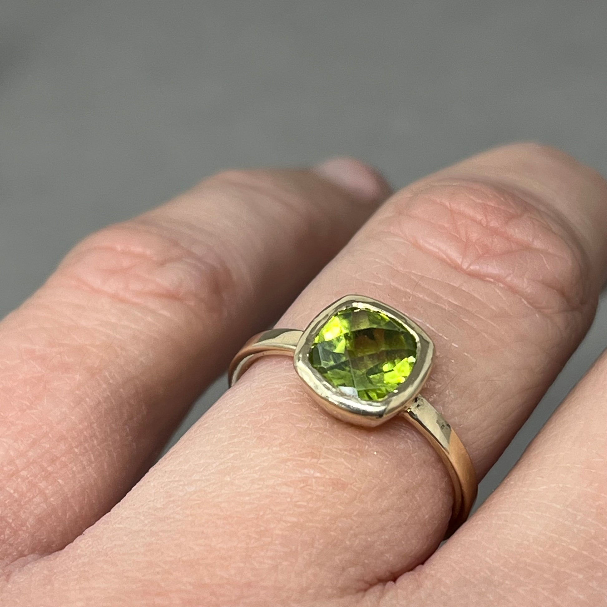 gold peridot cocktail ring