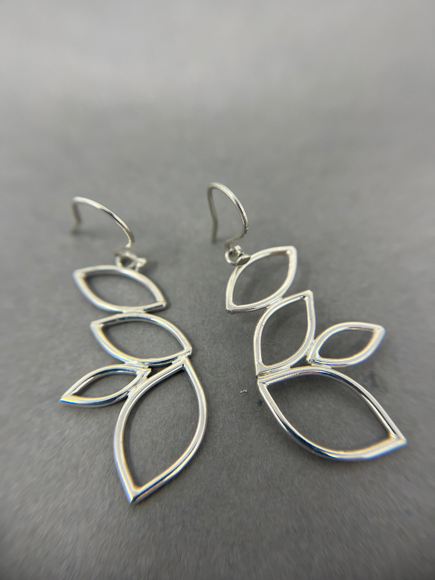 Silver Leaf Dangly Earrings