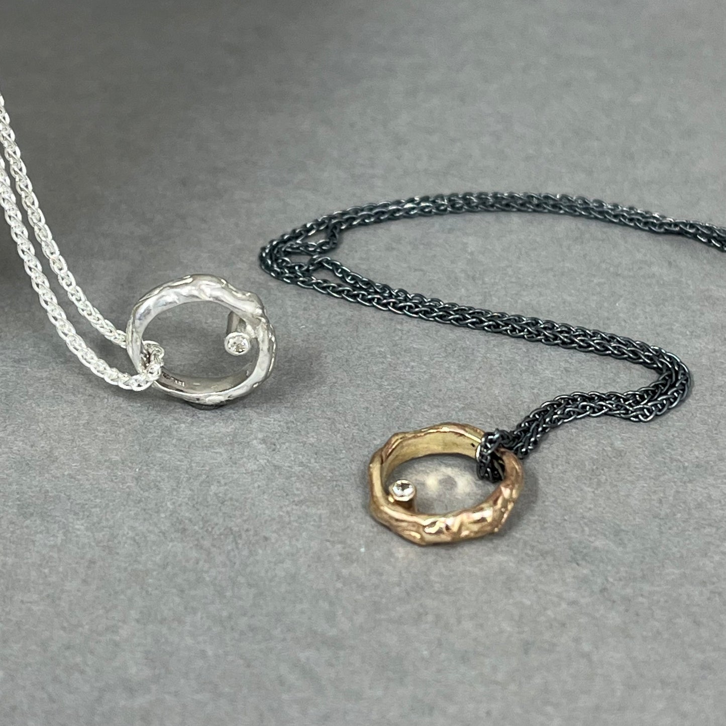 Diamond molten hoop necklace