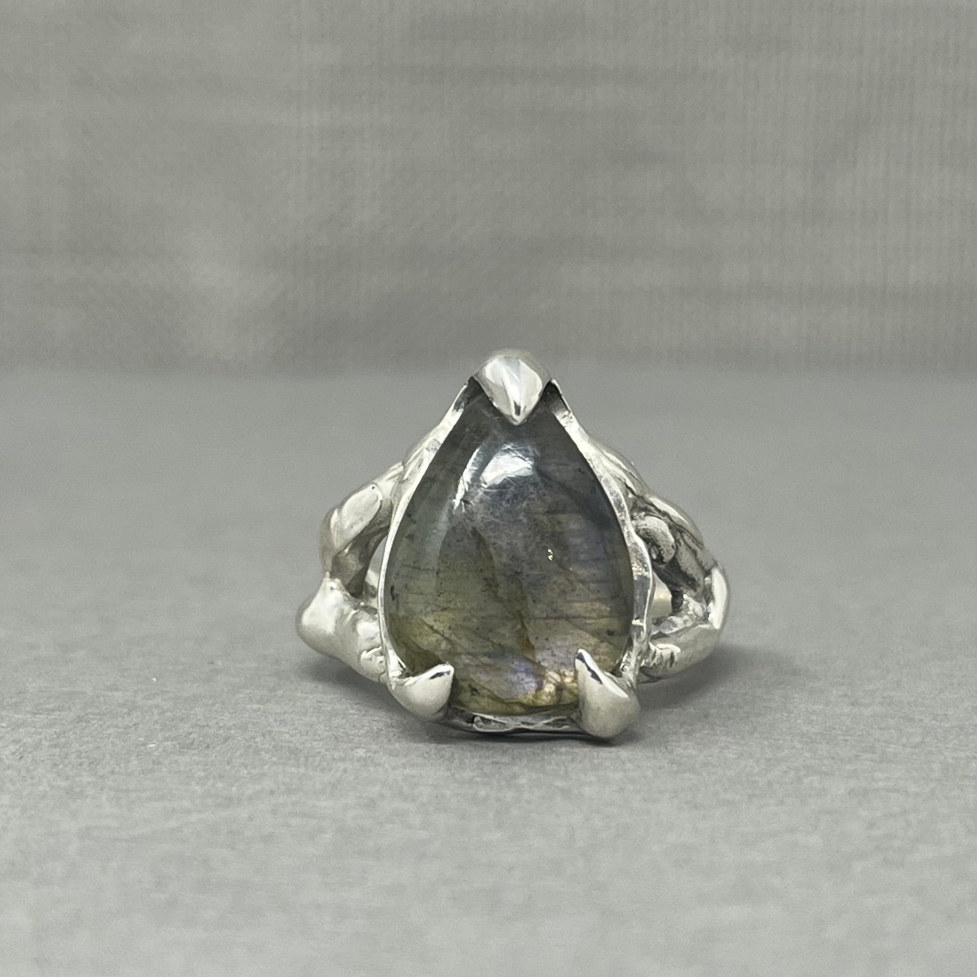 Molten Silver Gothic Labradorite Ring