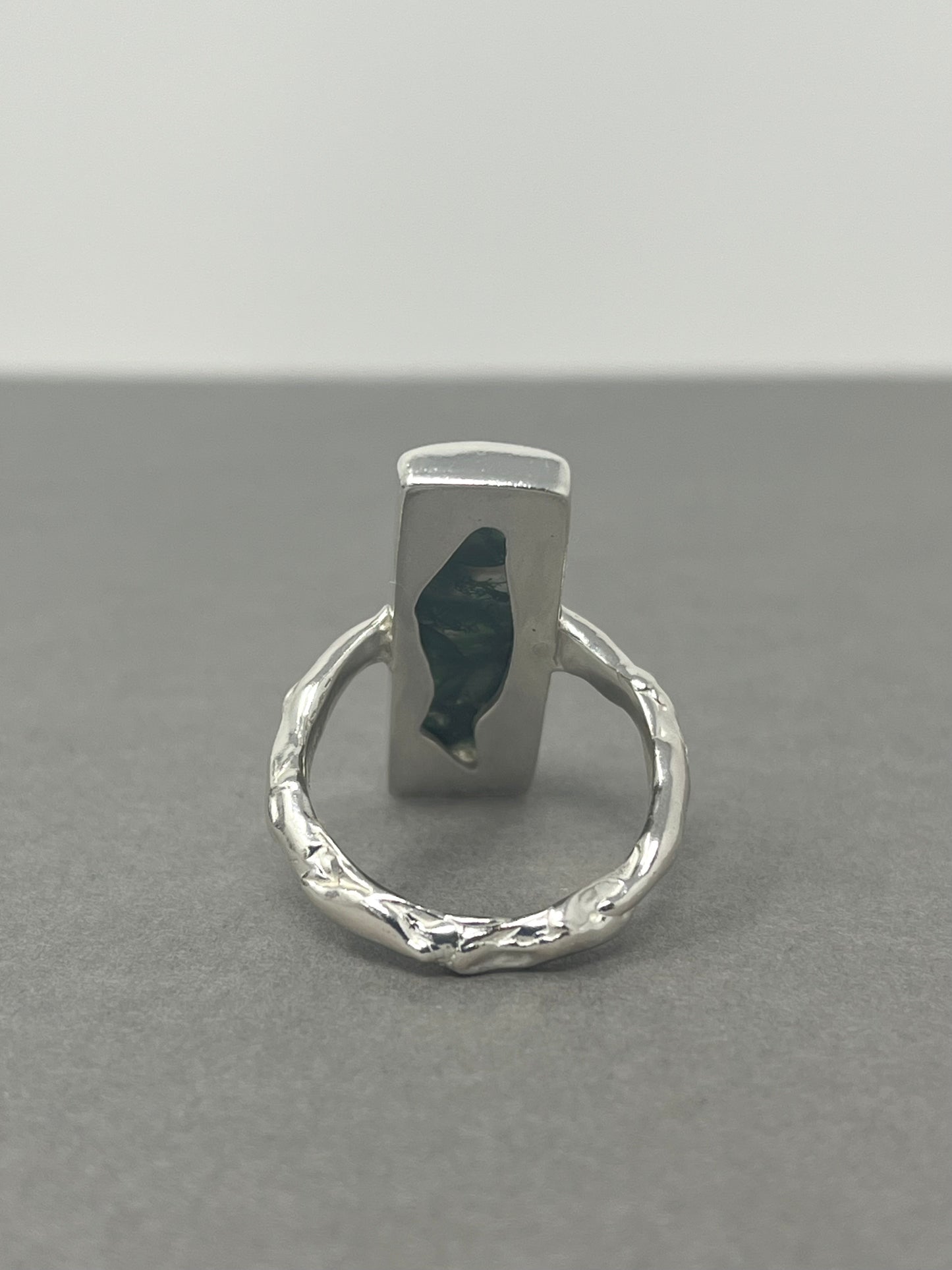 Large Moss Agate Statement Ring