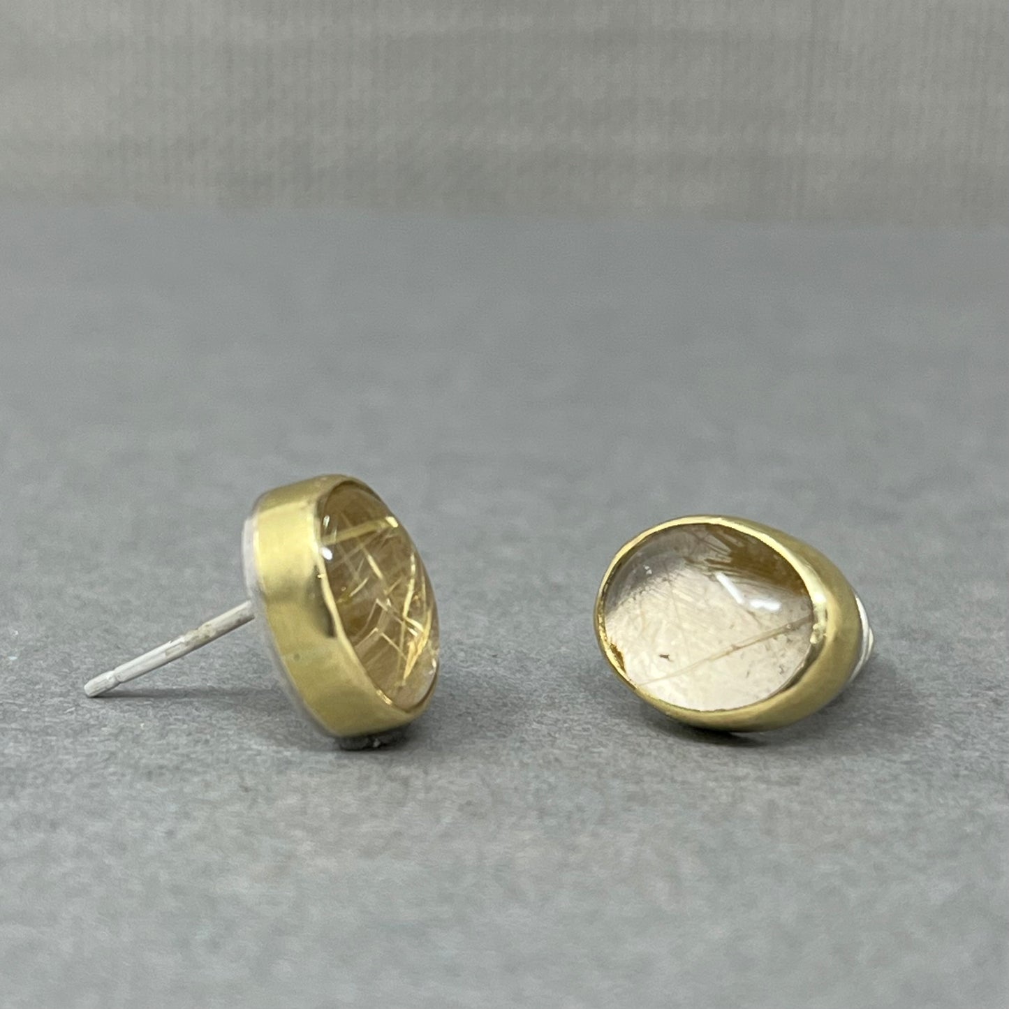 Gold Rutilated Quartz Studs