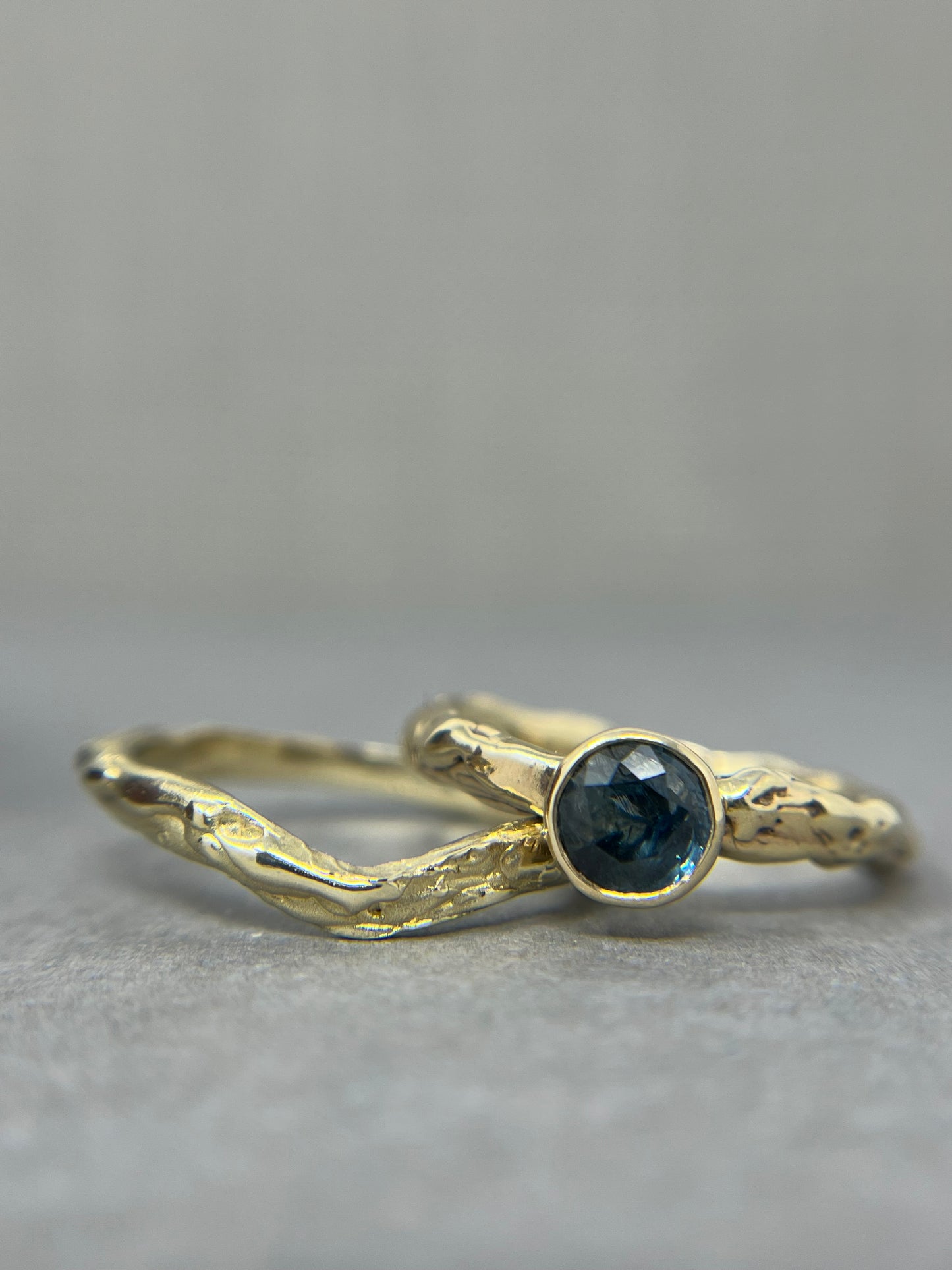 Montana Sapphire Gold Engagement Ring