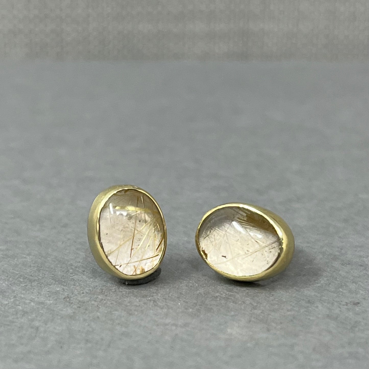 Gold Rutilated Quartz Studs