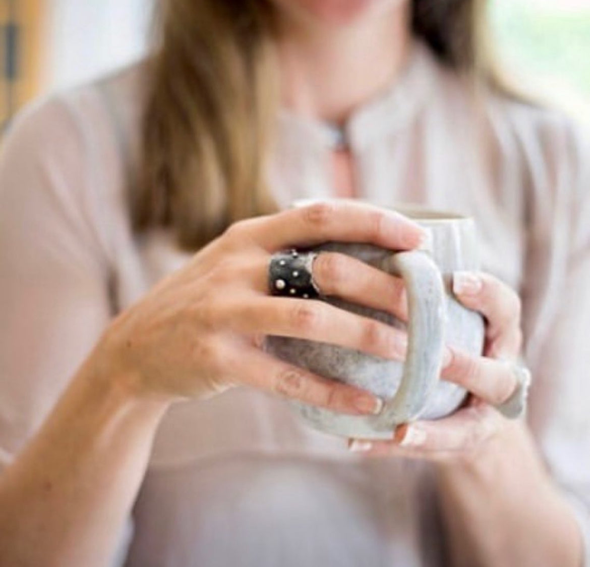 Wide Diamond Ball Cuff Ring