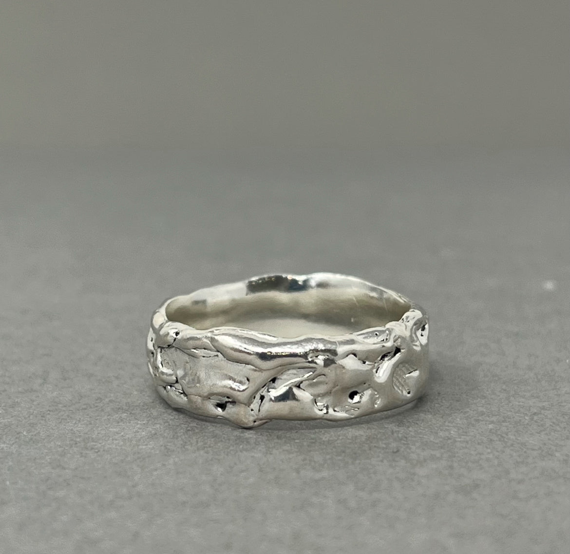 Wide Molten Wedding Ring 