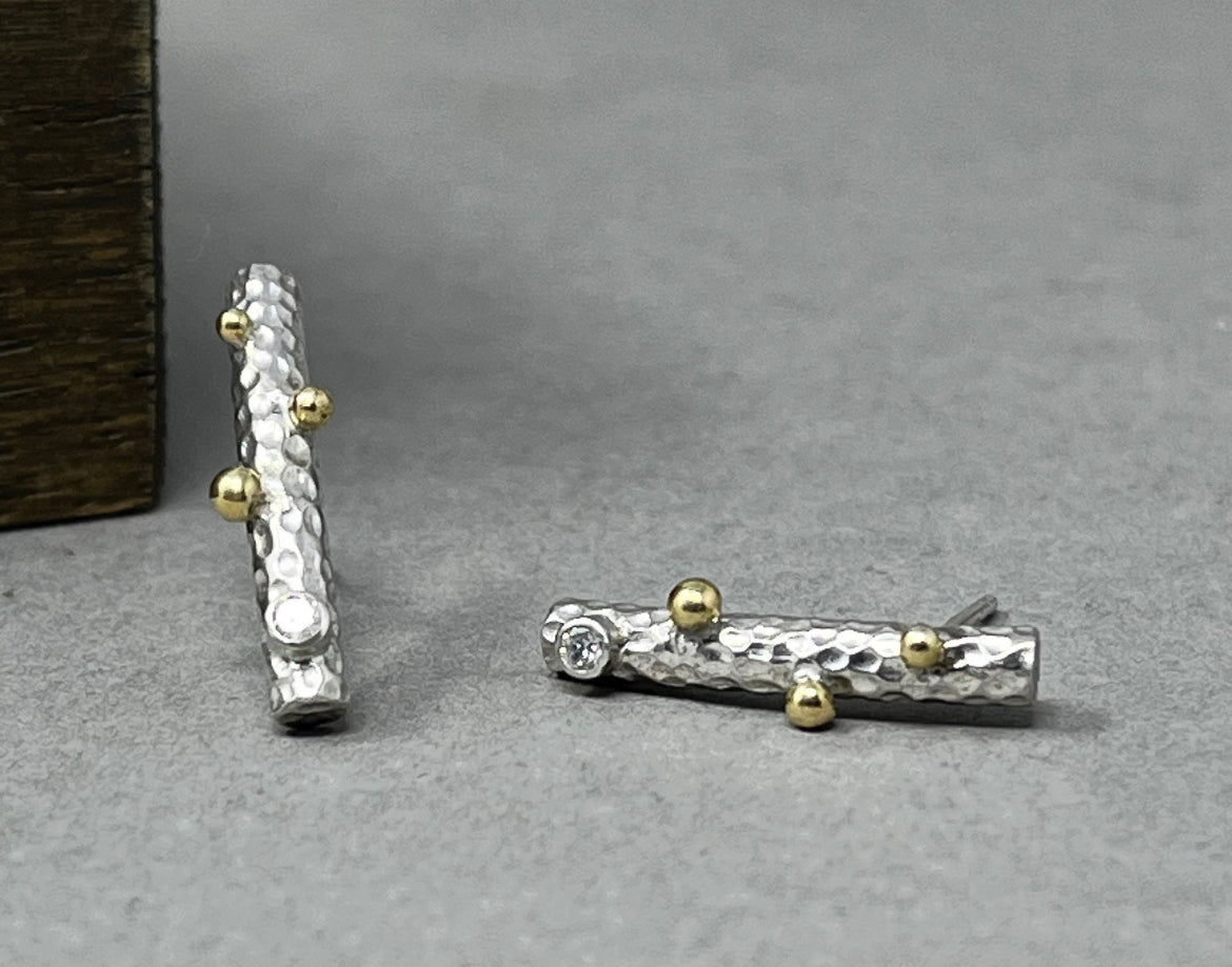 Diamond Twig Earrings